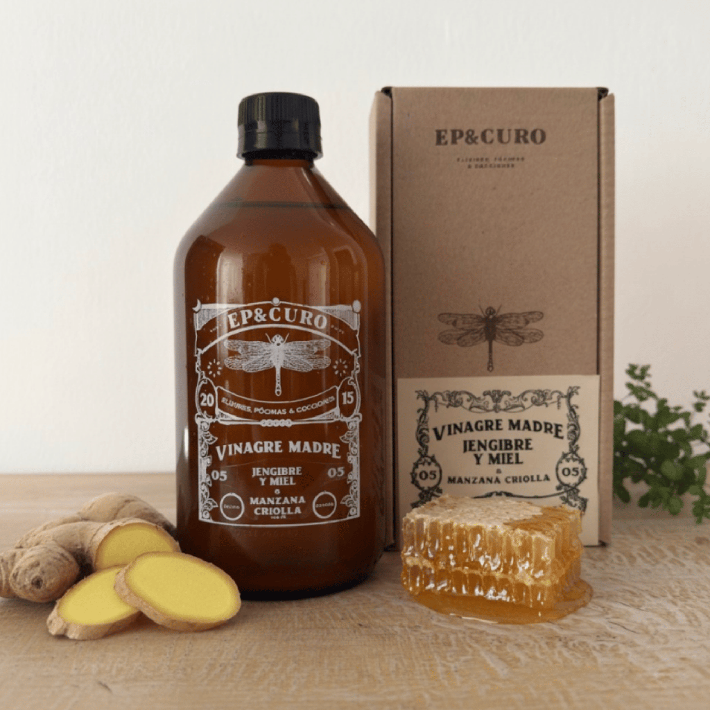Vinagre Madre EP&CURO – Jengibre y Miel (500 ml)