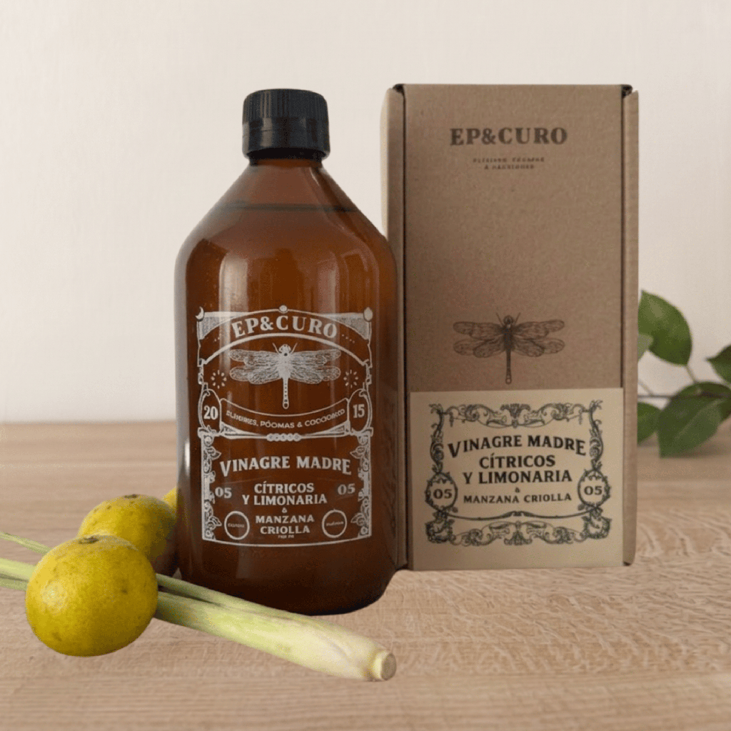 Vinagre Madre EP&CURO – Cítricos y Limonaria (500 ml)